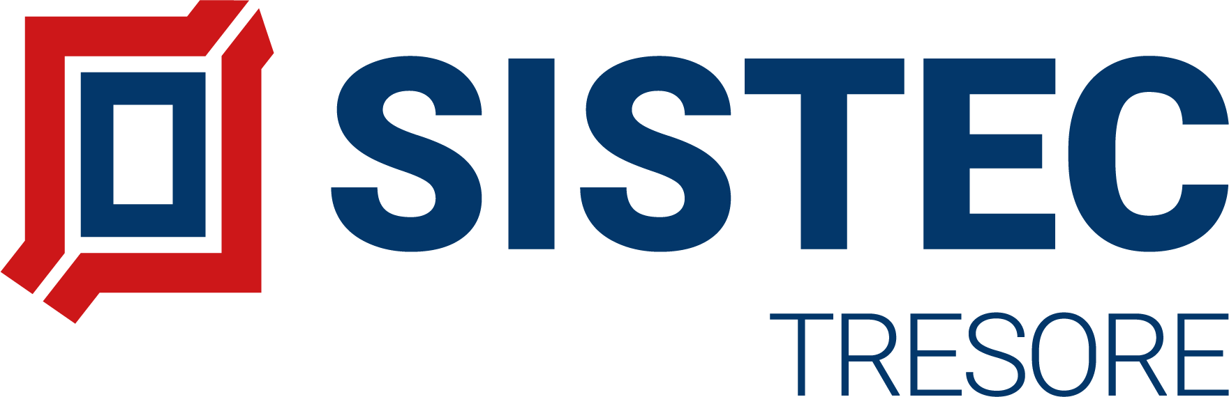 Logo von Sistec: Links dunkelblaues Viereck mit rotem Rand, an zwei Ecken abstehend. Rechts Schriftzug „SISTEC“ fett, darunter „TRESORE“ dünn. Grauer Hintergrund. Logo von Sistec: Links dunkelblaues Viereck mit rotem Rand, an zwei Ecken abstehend. Rechts Schriftzug „SISTEC“ fett, darunter „TRESORE“ dünn. Grauer Hintergrund.